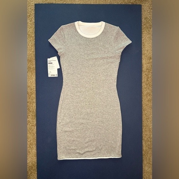 NEW Reversible Athleta Destina dress white heather gray scoop neck lenzing modal - Picture 8 of 9